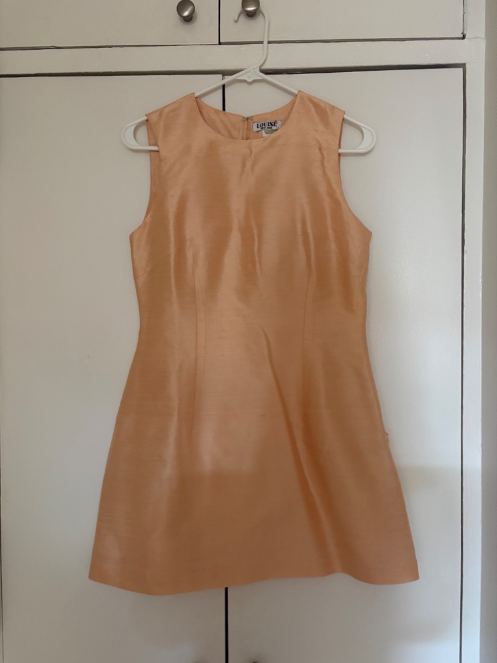 Louise peach silk duster jacket + matching mini dress - Picture 3 of 5